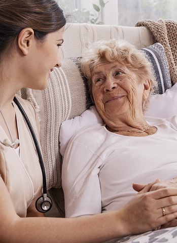 nurse comforting patient