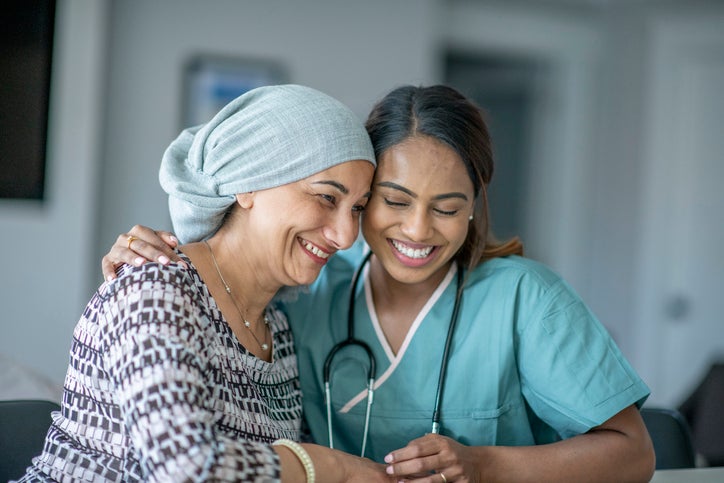 Caregiver with patient