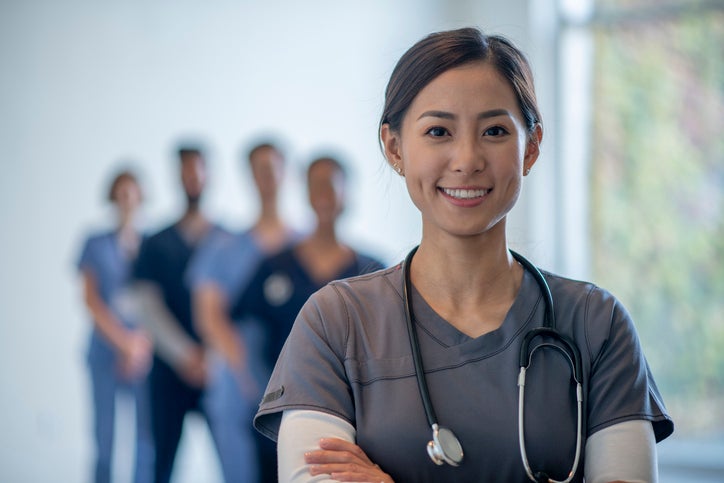 nurse smiling